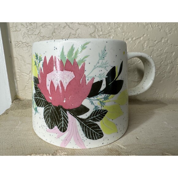 STARBUCKS tapered speckled pink flower floral 2022 coffee cup mug - Picture 2 of 6